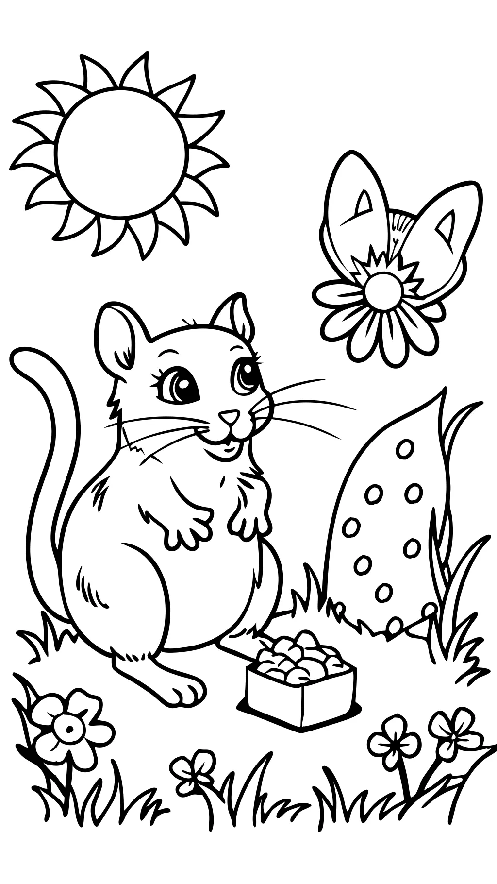 cat rat coloring page